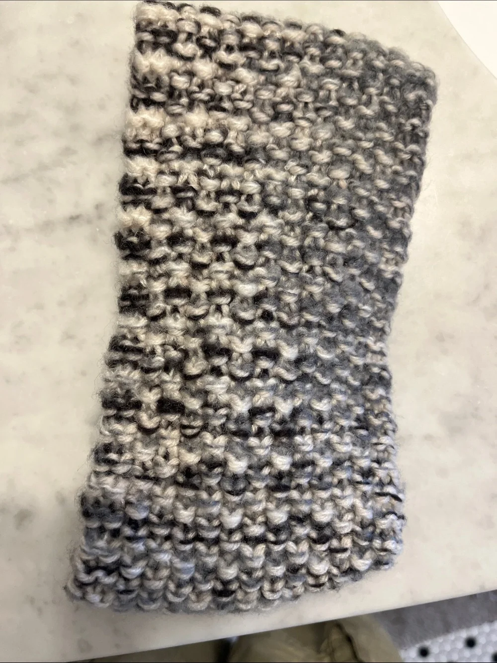 Kids Mint & Gray Knit Beanie with Pink Pom and cozy head band
